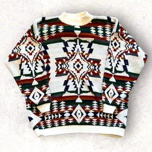 Vintage Early 90s 100% Acrylic Hand Knitted Diana Marco Sweater Made In The USA